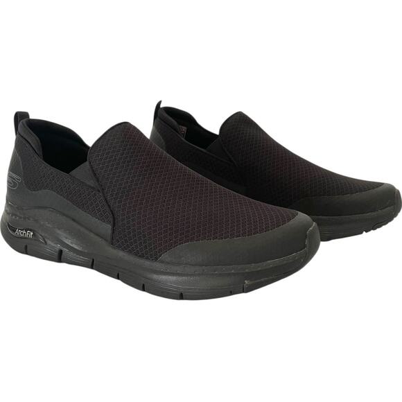 Skechers Men's‎ Arch Fit - Vallo Slip on Loafer Sneaker Black Size 12 - Picture 1 of 9